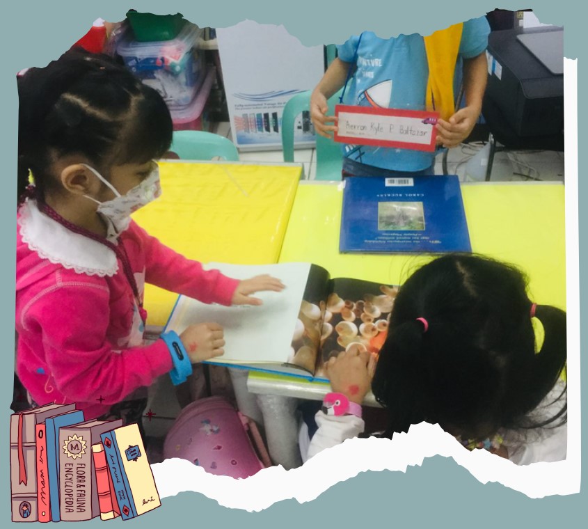 Students reading donated books