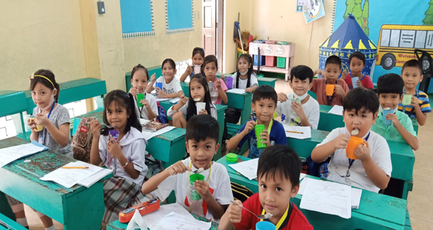Learners with nutritious snacks