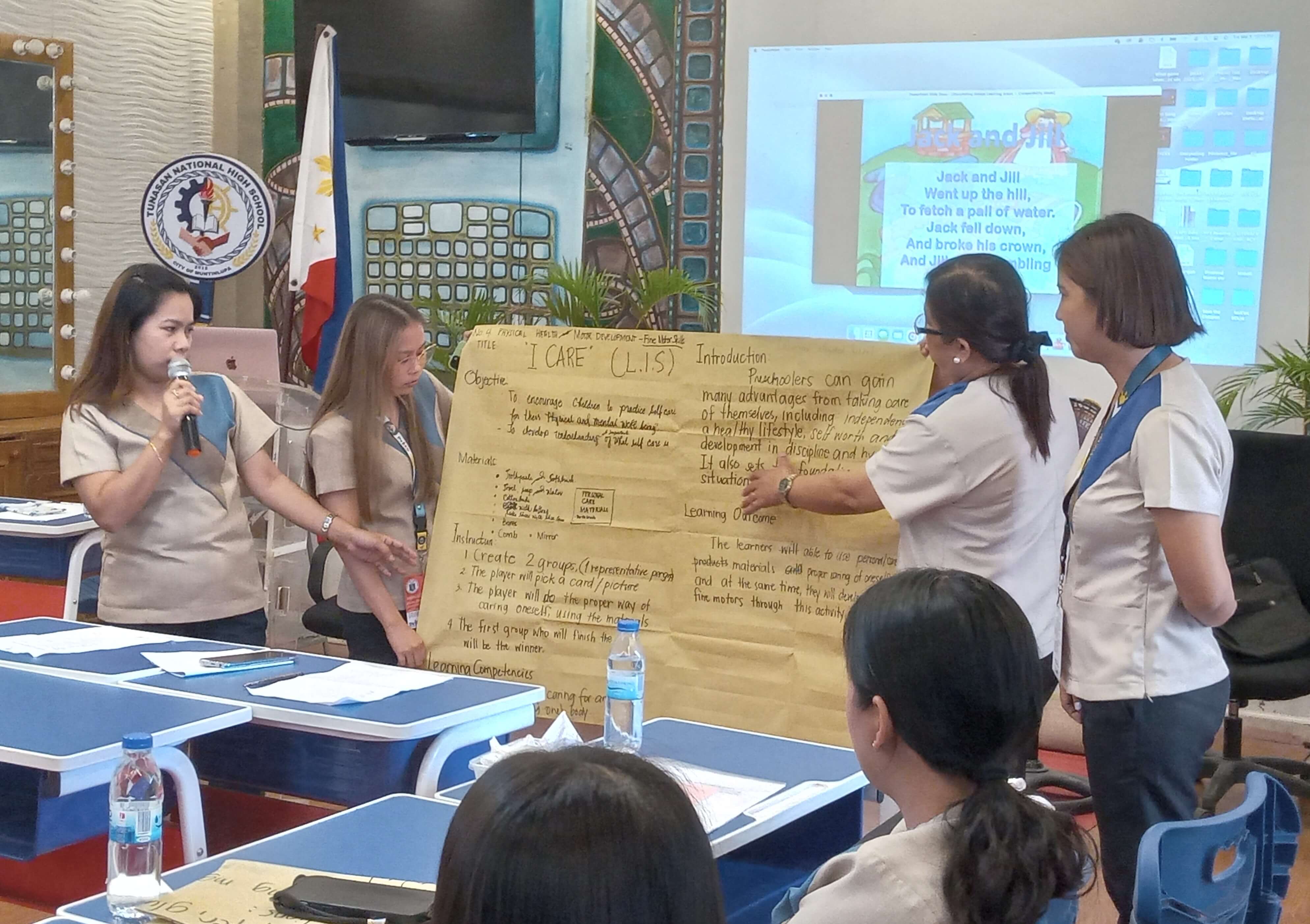 Teachers presenting play-based activities